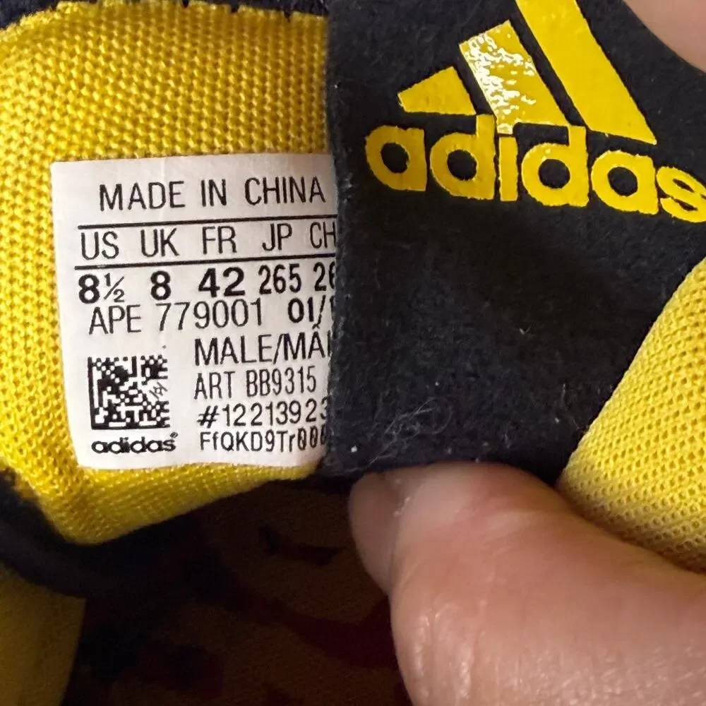 Adidas Dame 5 Basketball Shoes Mens 8.5 Yellow Black BB9315 Damian Lillard
